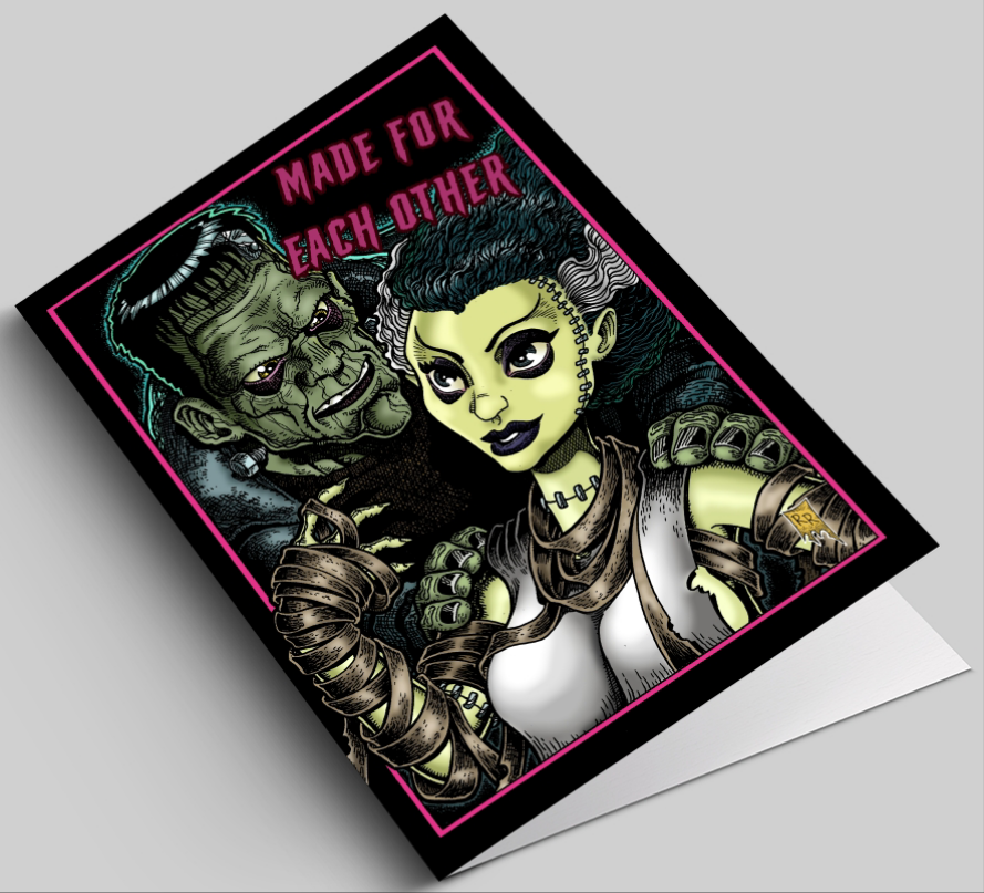 Frankenstein & Bride Card